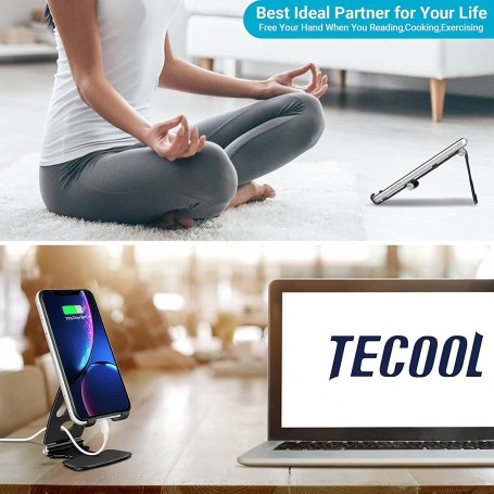 TECOOL Support Téléphone Portable Bureau, Alliage d'aluminium