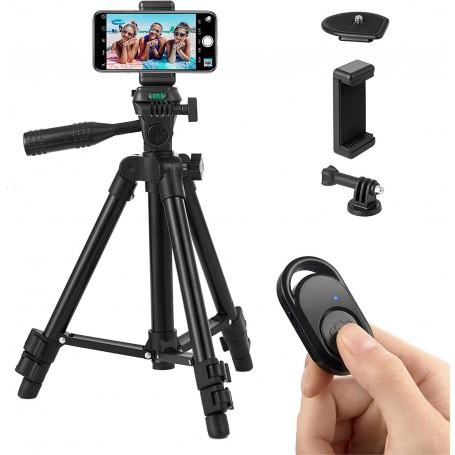 Trépied Appareil Photo pour Smartphone/GoPro/Caméra avec Télécommande Bluetooth
