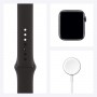 Apple Watch Series 6 , GPS 44 mm Boîtier en Aluminium Gris sidéral, Bracelet Sport Noir