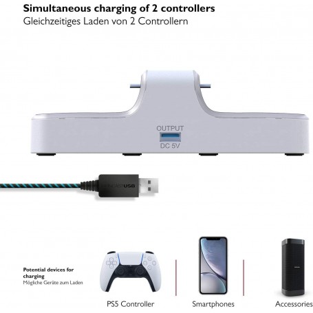 Chargeur Manette PS5 - Double Station de Recharge Compatible avec Manettes  Dualsense Modèle Chargeur avec LED