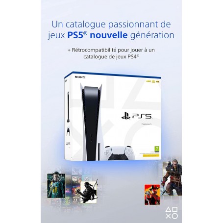 Console Sony PS5 Edition Standard + Nvme M2 1To 7000 M/s Rep iPhone Médoc