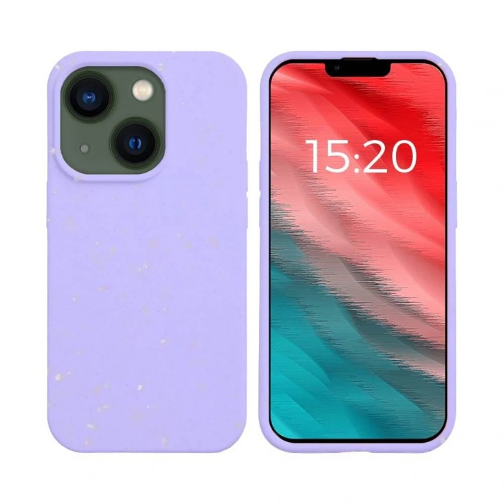 Coque Éco-Responsable en Bambou Violet Clair pour iPhone 13 – Protection Durable