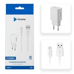 Combo 12W + Câble USB-C : Recharge Rapide et Efficace pour Vos Appareils