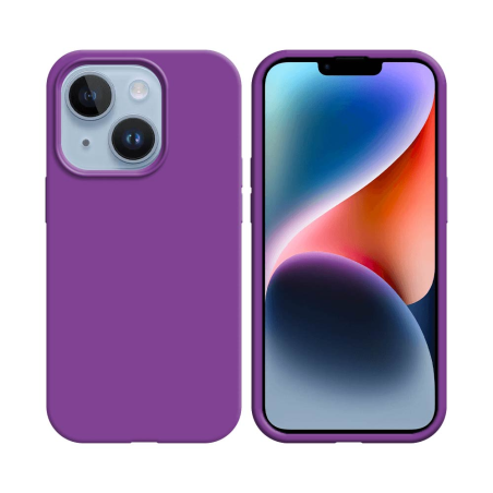 Coque Silicone Compatible pour Apple iPhone 14 Mauve