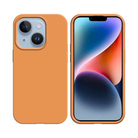 Coque Silicone Compatible pour Apple iPhone 14  Corail