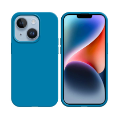 Coque Silicone Compatible pour Apple iPhone 14 Bleu Ciel