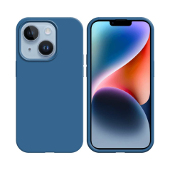 Coque Silicone Compatible pour Apple iPhone 14 Bleu Marine