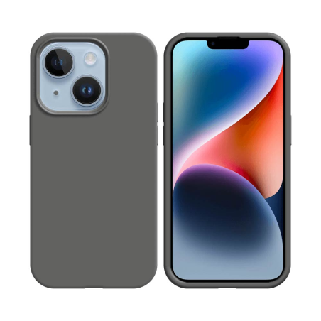 Coque Silicone Compatible pour Apple iPhone 14 Gris Foncé