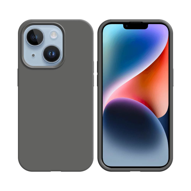 Coque Silicone Compatible pour Apple iPhone 14 Gris Foncé