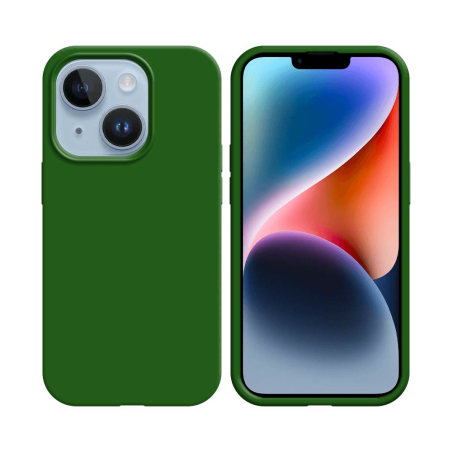 Coque Silicone Compatible pour Apple iPhone 14 Vert Foncé