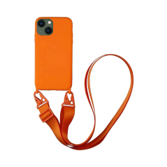 Coque Silicone avec Bandoulière Apple iPhone 13 Orange