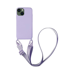 Coque Silicone avec Bandoulière iPhone 13 Violet Clair – Protection & Style